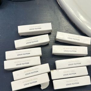 11 (2 ml each) assorted Louis Vuitton LV eau de parfums and small LV bag
